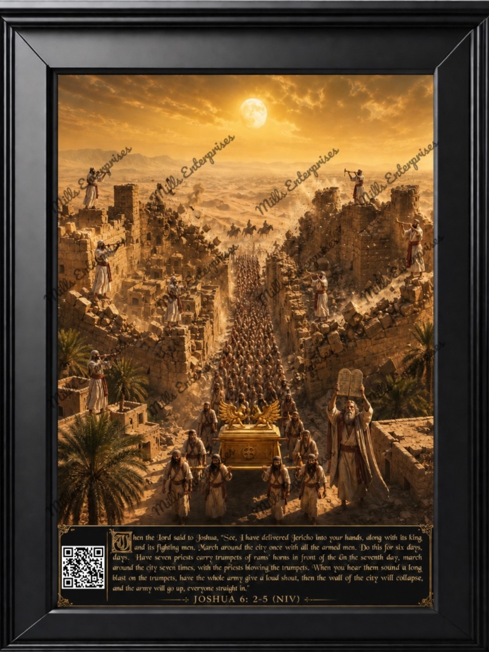 Vivid artistic depiction of the historic Conquest of Jericho, Christian Art!